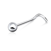 2mm Ball Shaped Curved Nose Stud Silver NSKB-62